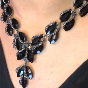 Jet faceted crystals neck set a true statement